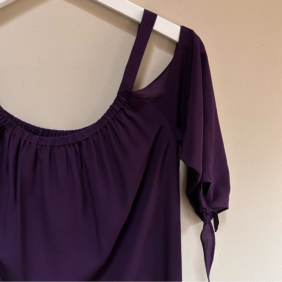 Madewell ~ Purple Silk 3/4 Sleeve Shift Mini Dress in size 0 - Picture 8 of 15